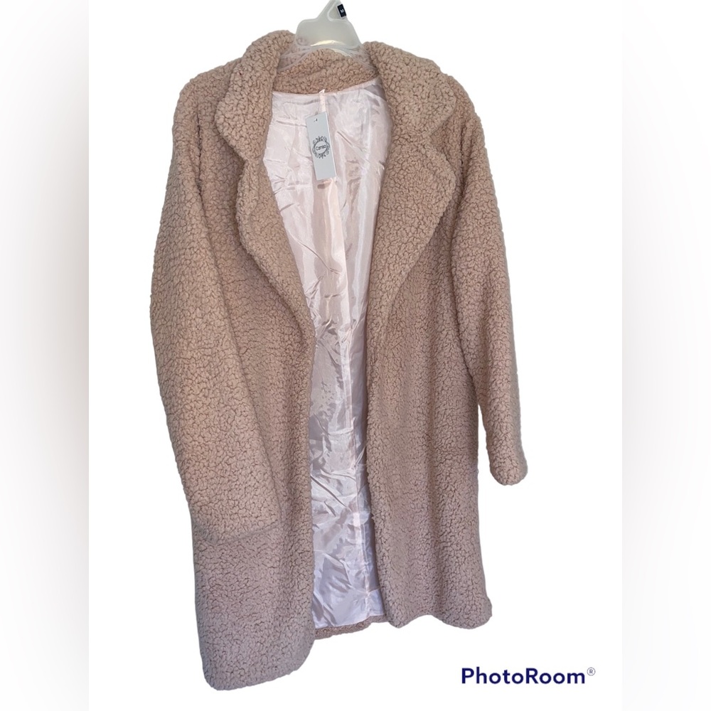 Pink fuzzy Camisa cardigan